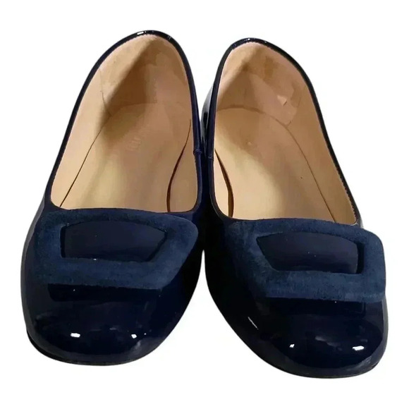 Girotti Classic Heeled Shoes Slip On Navy Blue Leather Handmade 35/US 4 - 5 - Picture 3 of 10